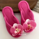 Influencer Picks Ins Phalaenopsis Flip-Flops Women's New Summer Fashion Flats Soft Bottom Beach Slippers - Image 4