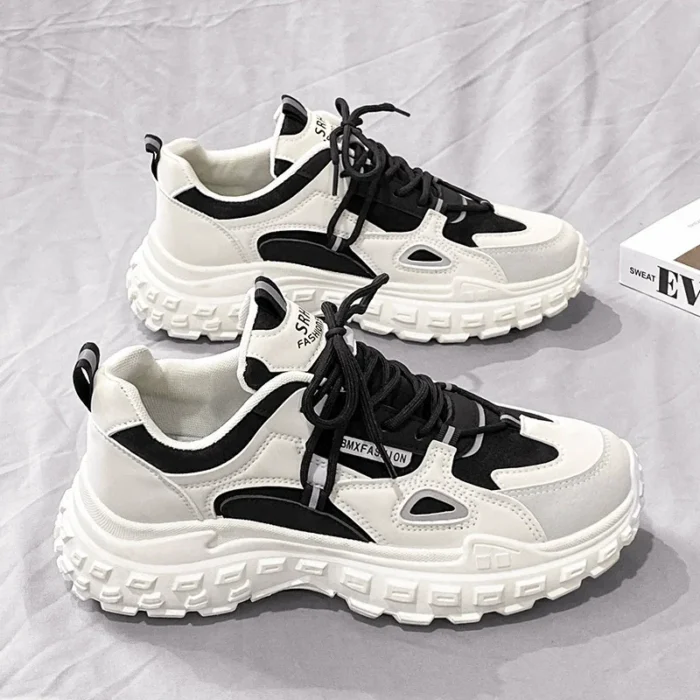 Popular online popular men's shoes New Spring versatile casual height increasing white sports Hong Kong style Daddy ins fashion shoes - Image 2