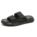 Outwear Men's Simple Comfortable Men's Solid Color Sandals and Slippers Summer Home Bedroom Internet-popular Creative Double Belt Soft Bottom - Image 5
