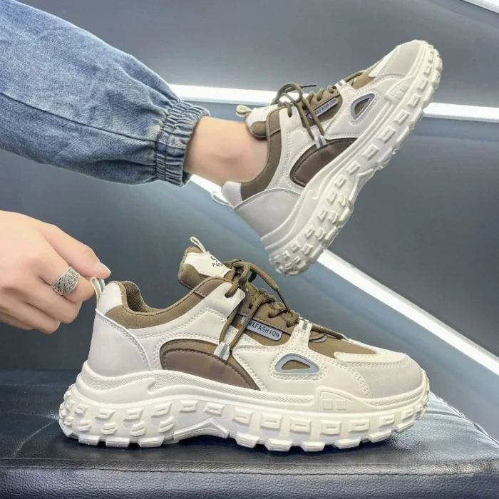 Popular online popular men's shoes New Spring versatile casual height increasing white sports Hong Kong style Daddy ins fashion shoes - Image 3