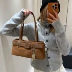 Korean Niche Design Key Bag, High-End Retro Versatile Armpit Bag  Autumn and Winter New Simple Bag for Women
