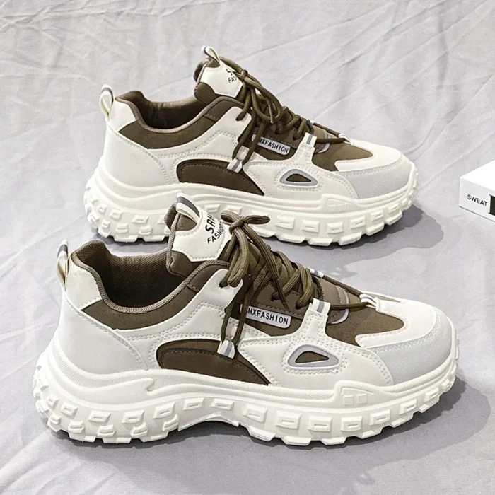 Popular online popular men's shoes New Spring versatile casual height increasing white sports Hong Kong style Daddy ins fashion shoes - Image 1