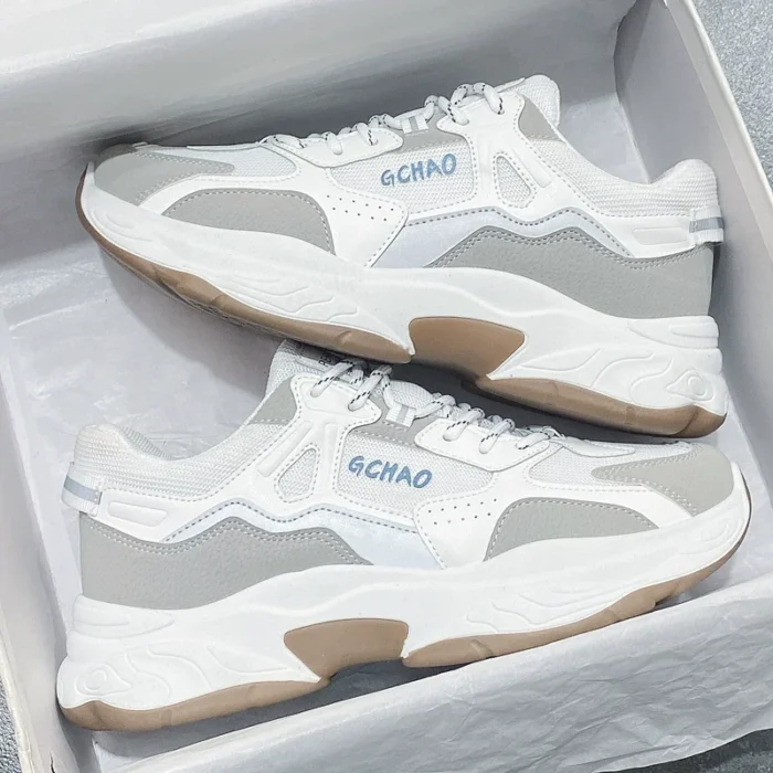 Men's shoes Spring Breathable  new trendy all-match deodorant thin mesh sports casual white sneakers fashion shoes - Image 3