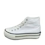 Thick-soled high-top wine red canvas shoes versatile retro  new spring and summer casual platform bottom heightening shoes - Image 5