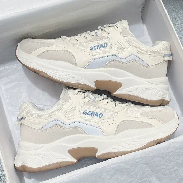 Men's shoes Spring Breathable  new trendy all-match deodorant thin mesh sports casual white sneakers fashion shoes - Image 1