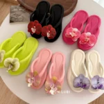 Influencer Picks Ins Phalaenopsis Flip-Flops Women's New Summer Fashion Flats Soft Bottom Beach Slippers