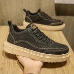 Men's Shoes 2025 Autumn New Men's Breathable Trbottomy Shoes Trbottomy Easiest for Match Thick-Soled Sports Shoes Casual Sneakers Leather Shoes - Image 2