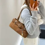 Korean Niche Design Key Bag, High-End Retro Versatile Armpit Bag  Autumn and Winter New Simple Bag for Women - Image 2