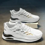 Men's Shoes Summer Breathable New Youth Sports Shoes Mesh Running Casual White Thick-Soled Dad Trendy Shoes - Image 4