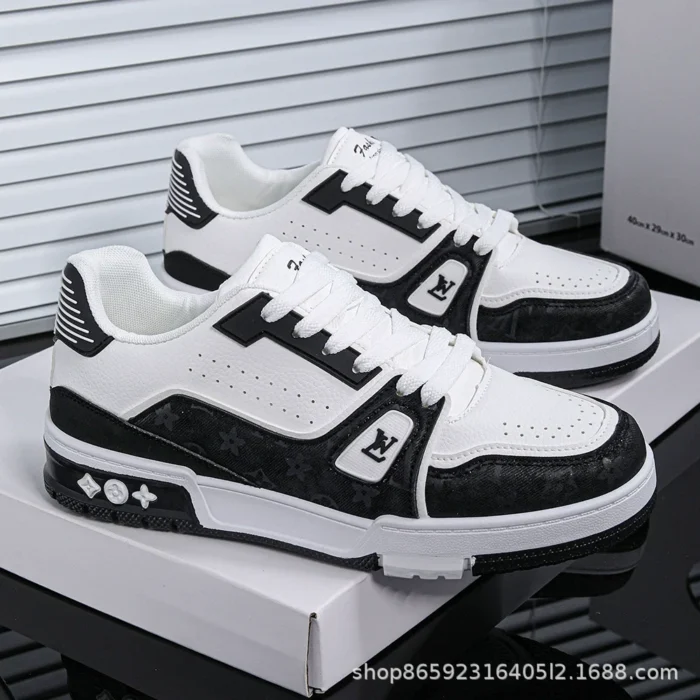 Summer New Classic Lv Sneakers Black and White Panda Thick-Soled Men's Sports and Casual Shoes Versatile Men's Shoes Wholesale - Image 1