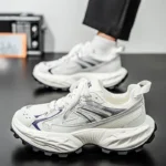 European Station Four Seasons Men's Shoes Spring Mesh Breathable Casual sneaker All-match Student Thick Sole Increased Dad Shoes - Image 2