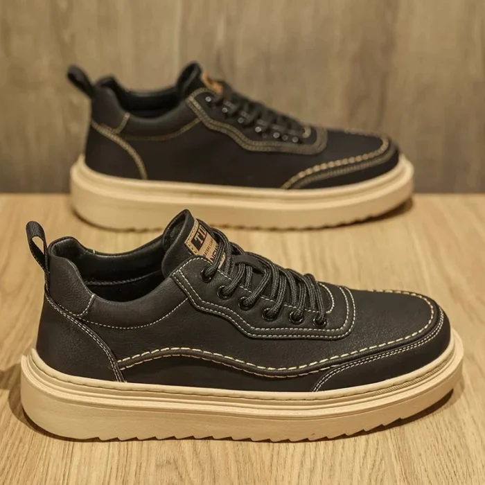 Men's Shoes 2025 Autumn New Men's Breathable Trbottomy Shoes Trbottomy Easiest for Match Thick-Soled Sports Shoes Casual Sneakers Leather Shoes - Image 4
