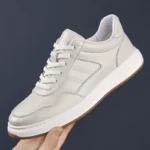 Sneakers Men's Genuine Leather Spring New Fashionable Korean Men's Shoes Casual All-match Cowhide Breathable Men's Leather Shoes