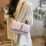 Chanel Style Letter Diamond Chain Bag Women's French New Arrival Shoulder Crossbody Bag Fashionable Armpit Joker Small Square Bag - Image 3