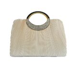 New Pleated Handbag Fashion All-match Fine Flash Evening Bag Elegant Crescent Bag Banquet Hand Bag - Image 5