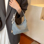 Niche Design Denim Armpit Bag for Women  New Trendy Fashion Versatile One-Shoulder High-End Satchel Bucket Bag - Image 2