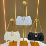 New style evening dress banquet handbag one-shoulder evening dress small bag cheongsam crossbody bag evening lady pleated handbag - Image 4