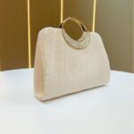 New Pleated Handbag Fashion All-match Fine Flash Evening Bag Elegant Crescent Bag Banquet Hand Bag - Image 2