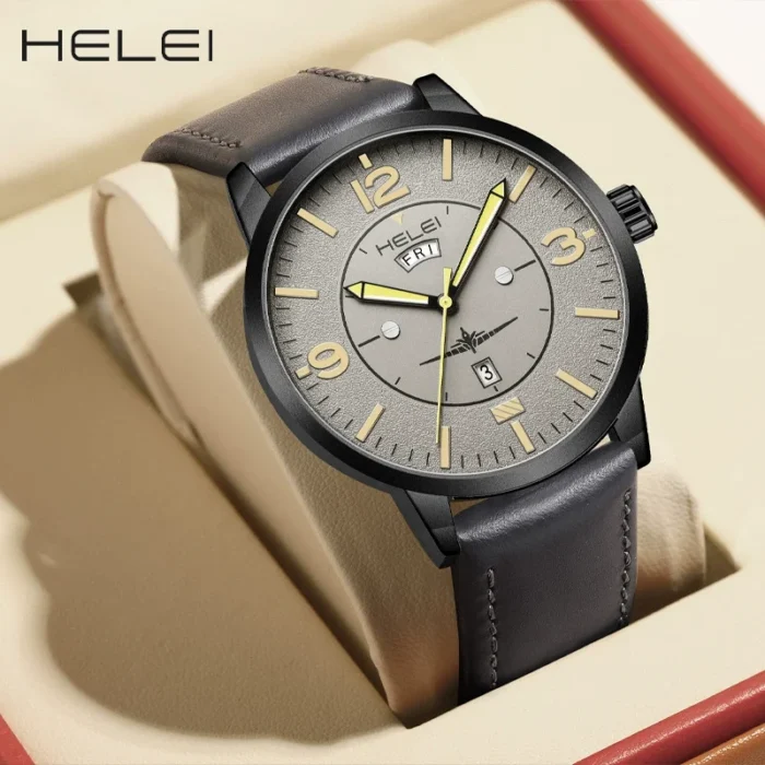 HELEI HELE Cross-border New Large Dial Quartz Watch Men's Sports Wind Pilot Series Watch Wholesale - Image 4