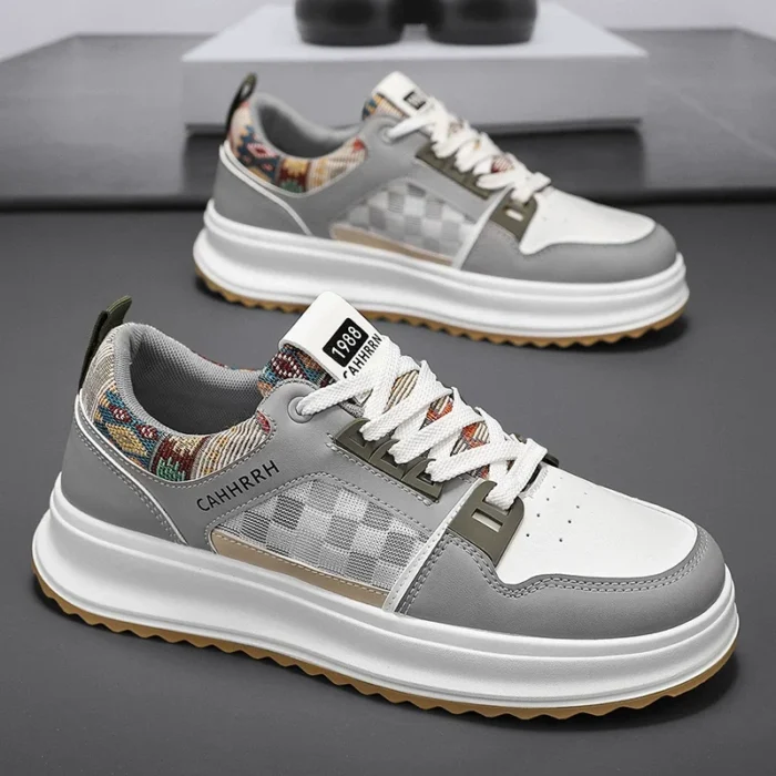 Spring New Men's Low-top Skateboard Shoes Thick-soled Sports Casual Shoes for Students Tiktok Live Mesh Niche Men's Shoes - Image 2