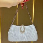 New style evening dress banquet handbag one-shoulder evening dress small bag cheongsam crossbody bag evening lady pleated handbag