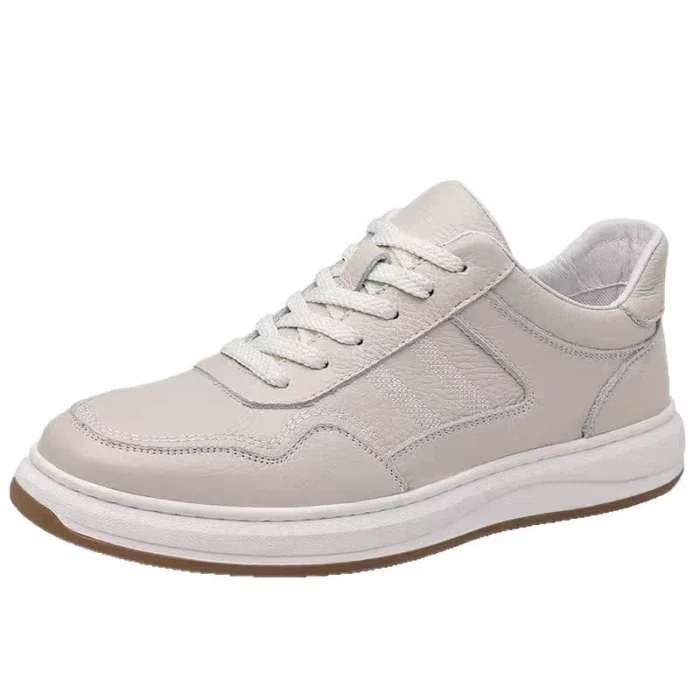 Sneakers Men's Genuine Leather Spring New Fashionable Korean Men's Shoes Casual All-match Cowhide Breathable Men's Leather Shoes - Image 5