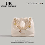 Ur Diamond Chain Bucket Bag for Women New Commuter Armpit Bag Accessible Luxury Single Shoulder Crossbody Bag Small Square Bag
