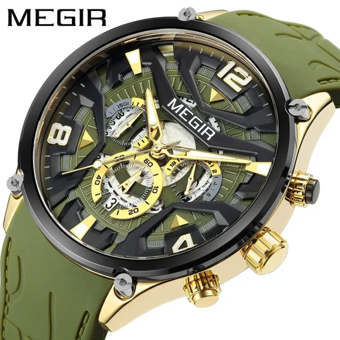 MEGIR new men's silicone strap multi-functional creative dial fashion sports watch wholesale wrist watch - Image 4