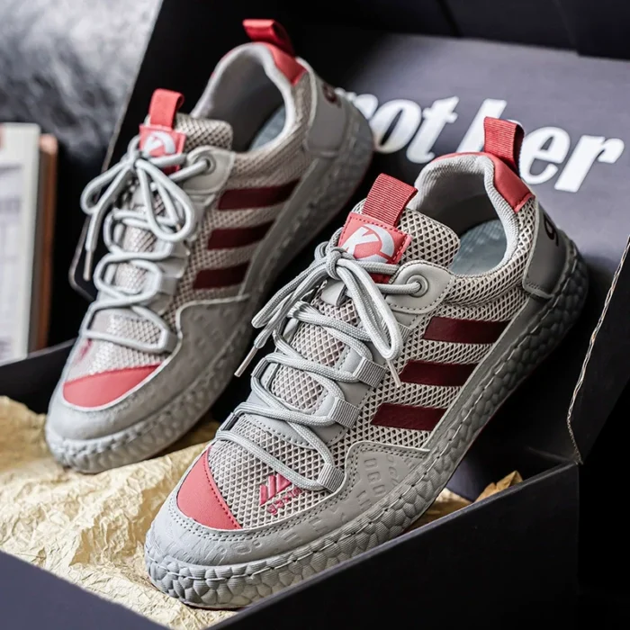 European Men's Low-Top Skate Shoes Student Versatile Sports Casual Shoes Tiktok Live Mesh Breathable Men's Shoes - Image 4