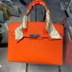 Lychee Pattern Hand-Held Silk Scarf Platinum Bag  New High-End Large-Capacity Single Shoulder Kelly Bag Kelly Cross-Border - Image 2