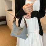 Niche Design Denim Armpit Bag for Women  New Trendy Fashion Versatile One-Shoulder High-End Satchel Bucket Bag - Image 4