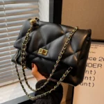 Black Bag Women's  New Popular Fashion High-end Sense Shoulder Small Square Bag Western Style All-match Chain Crossbody Bag