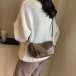 This Year's Popular Small Bags for Women Spring Versatile  New Fashion Wide Shoulder Crossbody Bag Retro Pillow Bag - Image 2