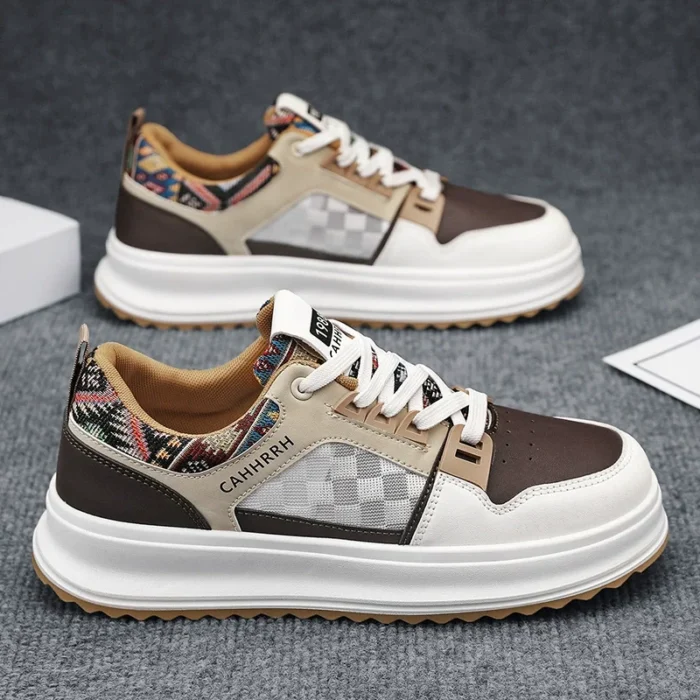 Spring New Men's Low-top Skateboard Shoes Thick-soled Sports Casual Shoes for Students Tiktok Live Mesh Niche Men's Shoes - Image 3
