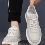 Sneakers Men's Genuine Leather Spring New Fashionable Korean Men's Shoes Casual All-match Cowhide Breathable Men's Leather Shoes - Image 2