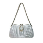 New style evening dress banquet handbag one-shoulder evening dress small bag cheongsam crossbody bag evening lady pleated handbag - Image 5