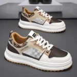 Spring New Men's Low-top Skateboard Shoes Thick-soled Sports Casual Shoes for Students Tiktok Live Mesh Niche Men's Shoes