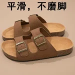 New Summer Fashionable Buckle Leather Bocon Flat Beach Casual Sandals and Slippers for Men and Women Half Slippers Thick Bottom Outer - Image 2