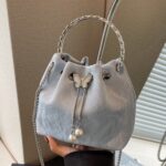 Niche Design Handheld Small Bag for Women  Summer New Fashion Style Chain Crossbody Bag Commuter Bucket Bag