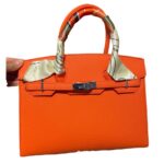 Lychee Pattern Hand-Held Silk Scarf Platinum Bag  New High-End Large-Capacity Single Shoulder Kelly Bag Kelly Cross-Border - Image 5