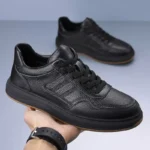 Sneakers Men's Genuine Leather Spring New Fashionable Korean Men's Shoes Casual All-match Cowhide Breathable Men's Leather Shoes - Image 3