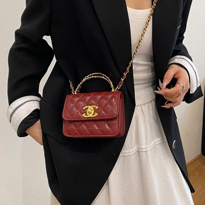 Light Luxury Quilted Women's Bag  New Mini Armpit Bag Chain Fashion Shoulder Crossbody Bag Handbag Small Square Bag - Image 2