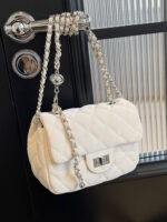 Korean Style New Fashion Chanel Style Diamond Embroidery Line Small Square Bag Women's  Underarm Bag High-grade Chain Crossbody Bag - Image 2