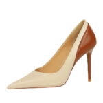 Stiletto heel banquet women's shoes shallow mouth pointed color matching spring and autumn new super high heel shoes - Image 5