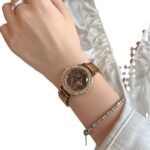 Counter Straight Hair Quality Trendy Brand New Diamond Digital Women's Steel Band Watch Douyin Popular Genuine Leather Women's Versatile - Image 5