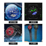 Octagonal Oak Hand-Raising Light Watch Men's Trendy Luminous Fashion Steel Heart Waterproof Sports Alarm Clock Live Explosions - Image 3