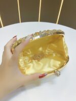 Cross-border Rhinestone Sunflower Dress Banquet Bag Luxury Celebrity Elegant All-match Diamond-encrusted Crossbody Small Handbag Full Diamond - Image 3