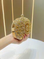 Cross-border Rhinestone Sunflower Dress Banquet Bag Luxury Celebrity Elegant All-match Diamond-encrusted Crossbody Small Handbag Full Diamond - Image 2