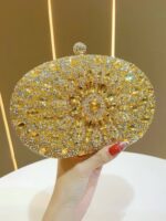 Cross-border Rhinestone Sunflower Dress Banquet Bag Luxury Celebrity Elegant All-match Diamond-encrusted Crossbody Small Handbag Full Diamond