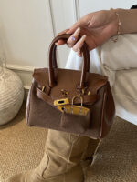 Autumn and Winter Retro Melard Brown Bag for Women  New Versatile Crossbody Bag Handbag Platinum Bag Small Tote Bag - Image 2